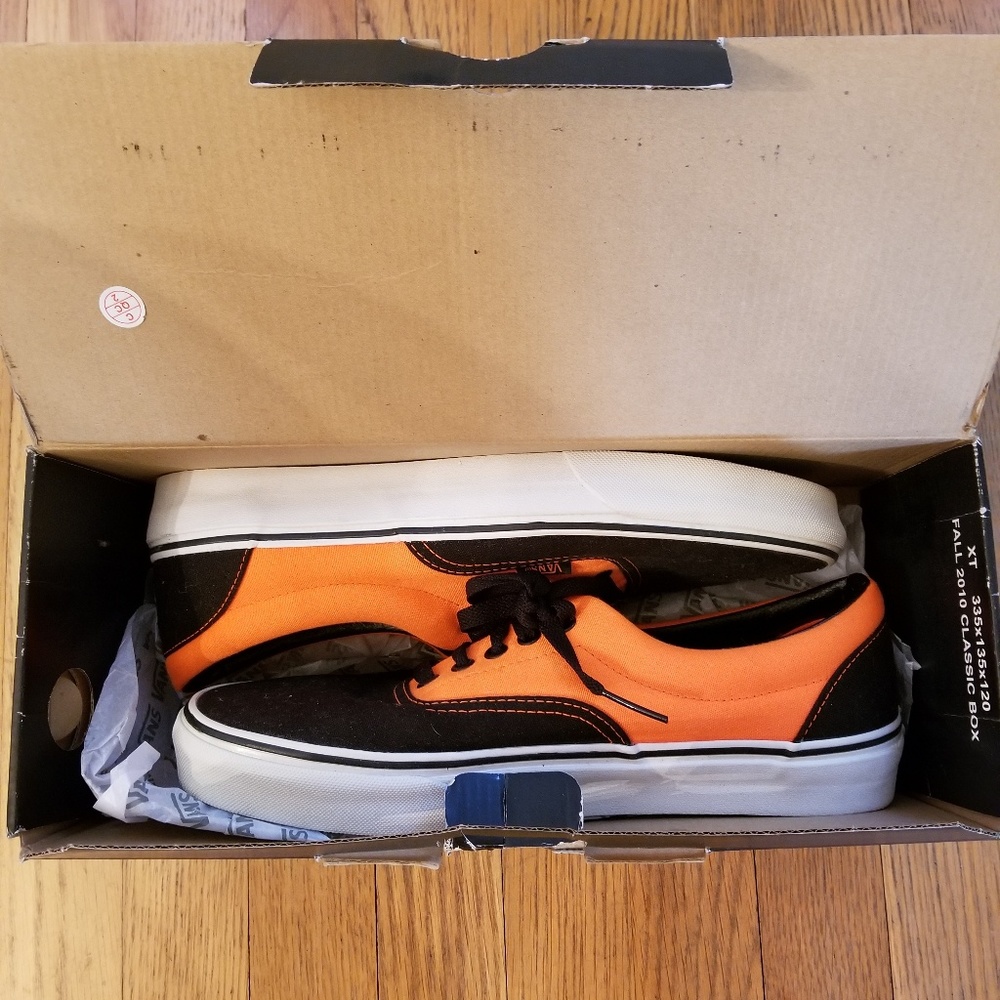 Orange and Black Era Vans Shoes